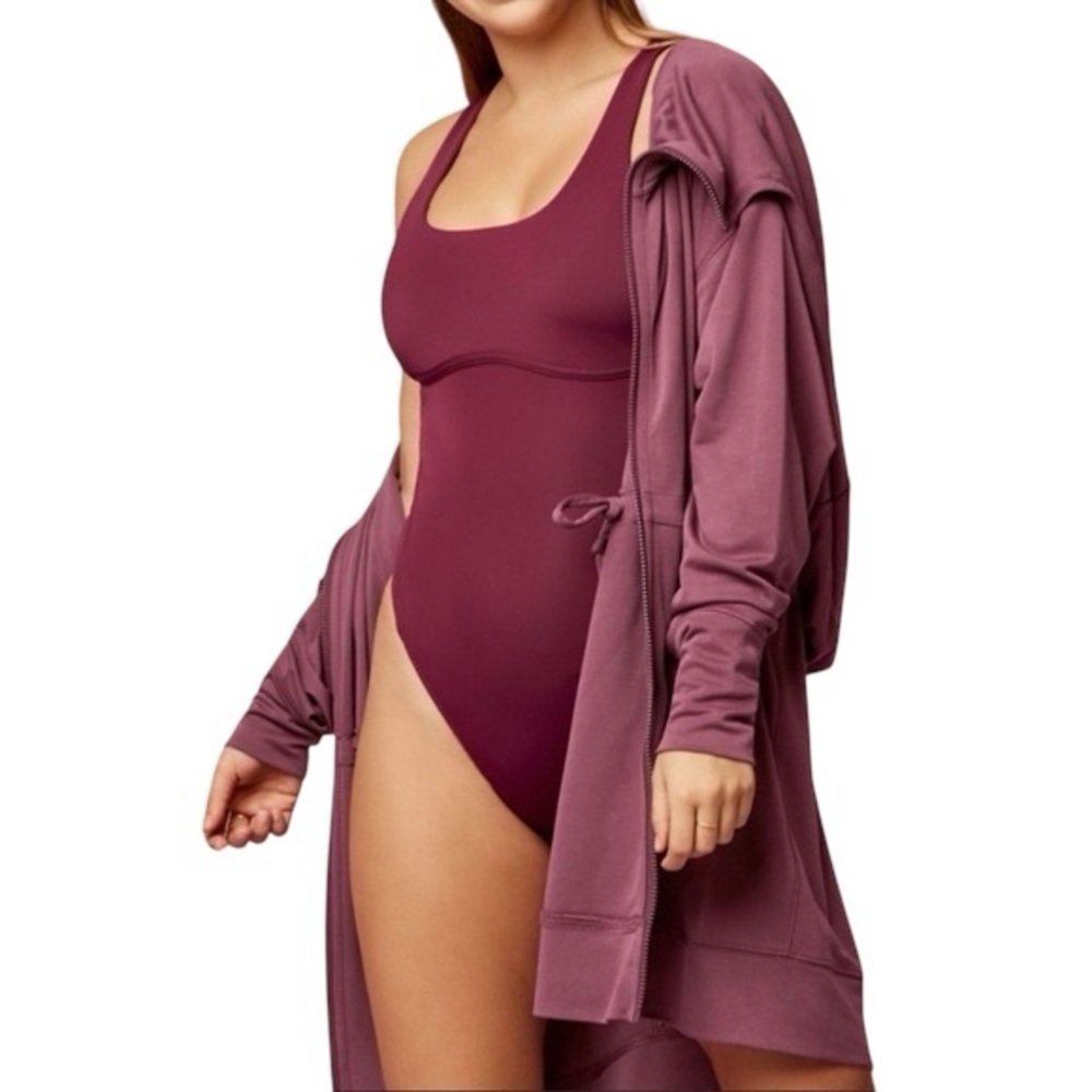 Fabletics Leah Washed Tricot Women’s Oversized Full Zip Long Hoodie Size Medium